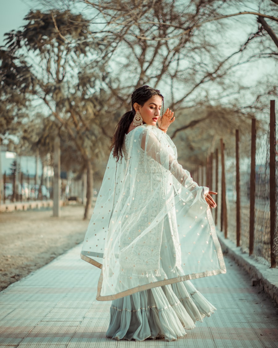Teal Embroidered Blouse & Bangles